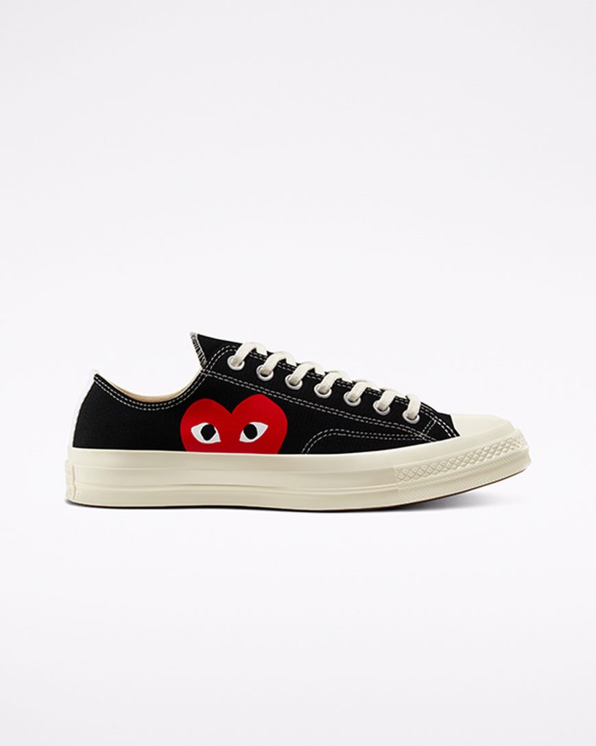 Tenisi Barbati Converse x Comme des Garçons PLAY Chuck 70 Negrii Albi Rosii | RO HFWSI725